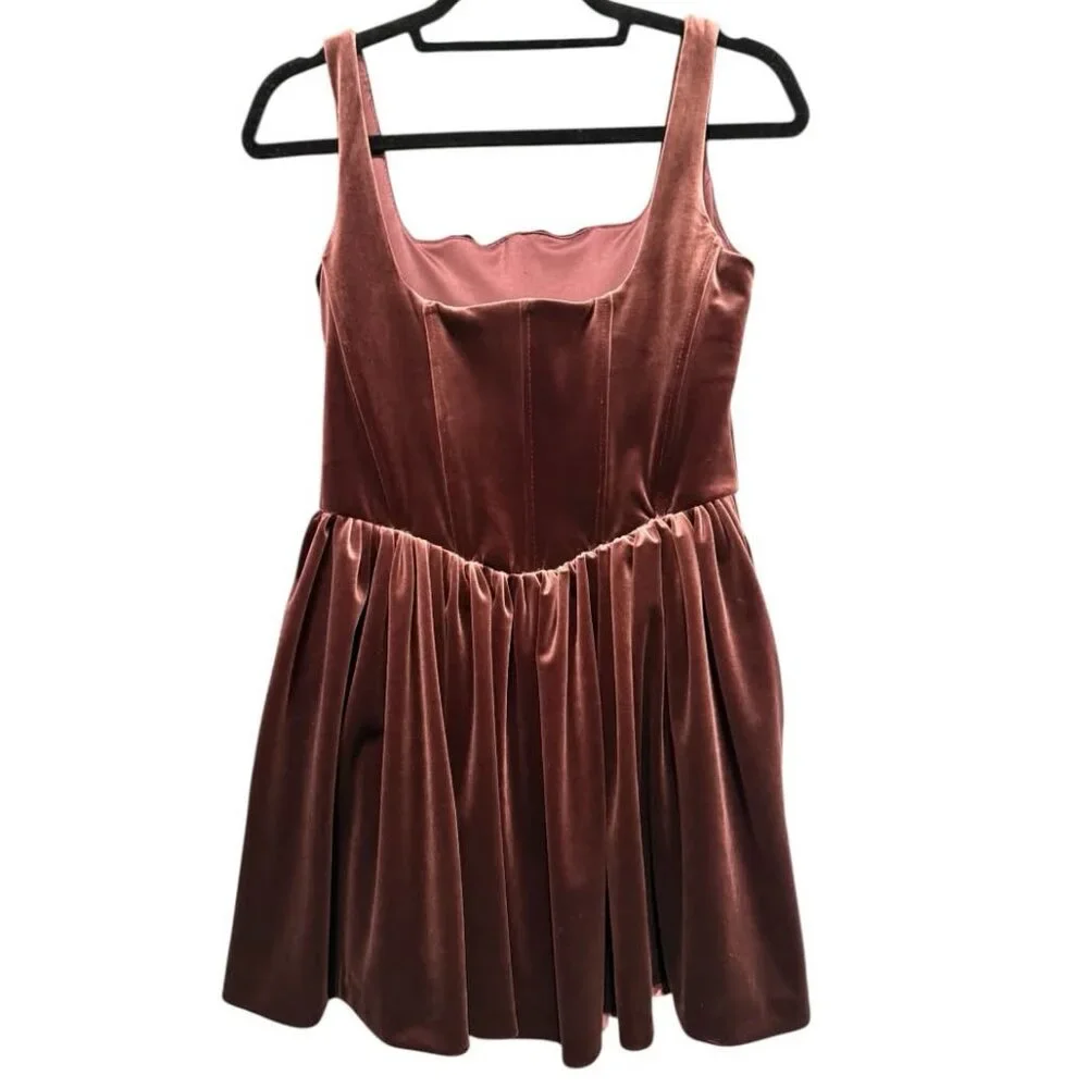 Zara Corset Velvet Mini Dress - Picture 2 of 6